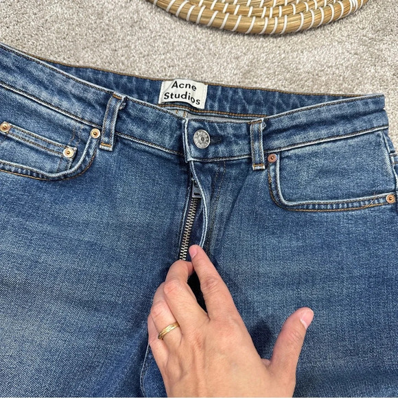 Acne Studios Row Str Vintage Jeans Stretch Mide-Rise Ankle Crop Straight 27/32 - Picture 7 of 13